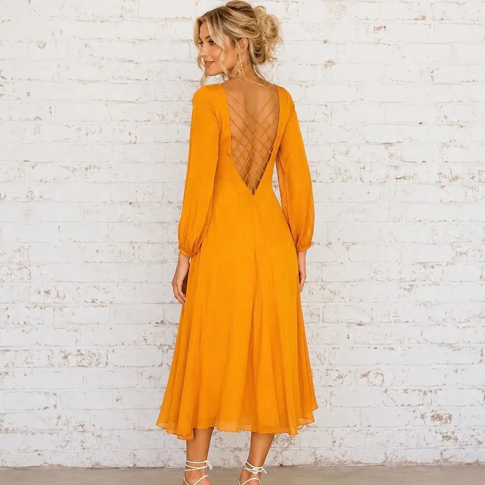 Free People Later Days Midi Dress Women’s Size 12 Wedding Resort Homecoming